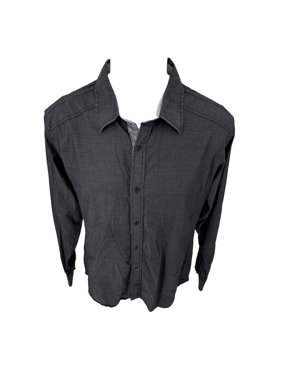 Buckle Black XL Men Button Up Standard Fit Shirt Long Sleeve Cotton Blend 10-1